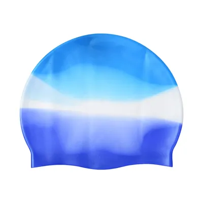 Produktbild von Unisex Silikon Badekappe, Elastische Rutschfeste Schwimmkappe, Weich Wasserdichte Bademütze, Blau