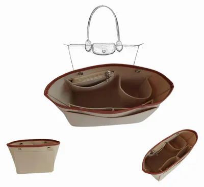 Imagen del producto de Organizador para bolso, de fieltro, con múltiples compartimentos, tamaño L, plegable, para el interior del bolso
