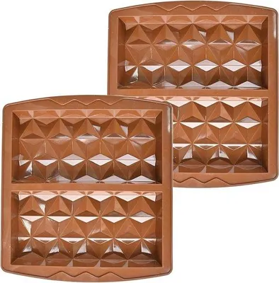 Produktbild von Silikon-Chocoladen-Formen-Set 2-teilig für Backen