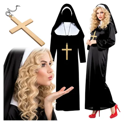 Zdjęcie produktu dla Strój zakonnicy dla dorosłych – kostium Halloween, bal przebierańców