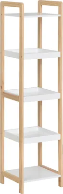Obrázok produktu pre BUT HOMCOM, Voľne stojace, MDF, Biela, Prírodný, Univerzálne, 25 kg, 5 police/políc