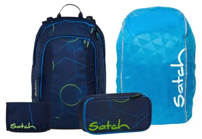 Produktbild von Satch, Schulrucksack-Set AIR Blue Tech 4-teilig, ab 5. Klasse