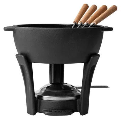 Produktbild von Boska Fondueset Party Pro 1.1 L - Käsefondue - Fondue set - Inhalt 1.1L - Fonduetopf - Fondue - Gusseisen topf - Schwarz
