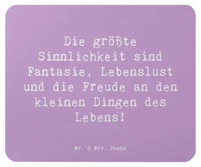 Produktbild von Mr. & Mrs. Panda Mousepad Spruch Sinnlichkeit und Freude - Lavendeltraum - Geschenk, Mouse Pad, Motivation, pc mauspad, Intensität, Gefühl, Wohlbefinden, Zitat, laptop