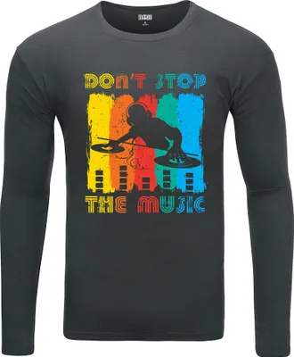 Produktbild von Herren Warm, Langarm-T-Shirt mit Druck Bunte Musik Dunkelgrau Gr.XL