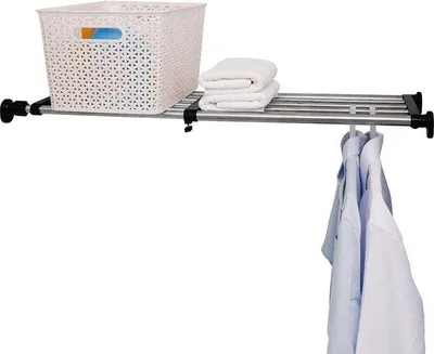 Produktbild von Famanu Aufbewahrungsregal Kleiderschrank - verstellbarer Regaltrenner - 119 bis 190,5 cm - schwarz