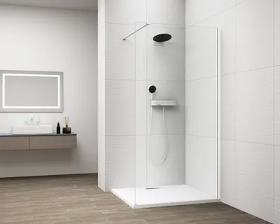 Produktbild von Polysan ESCA WHITE MATT Dusch-Glasteil, Wandmontage, Klarglas, 1200 mm