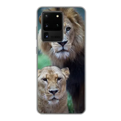 Produktbild von MuchoWow® Handyhülle Schutzhülle Hülle für Samsung Galaxy S20 Ultra Porträt - Löwe Silikon Softcase Handy Hülle - Karteninhaber