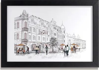 Produktbild von Bild 30x20 MDF-Rahmen, Wandkunst Alte Stadt