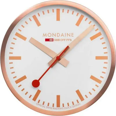 Produktbild von Mondaine Wanduhr A995.CLOCK.17SBK roségoldene Bahnhofsuhr 40 cm Aluminium