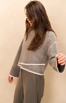 Produktbild von YAYA Knitted sweater with contrasting lines * * XS