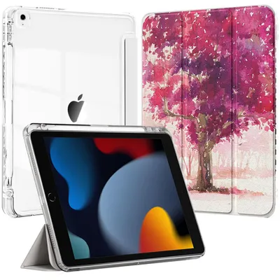Image de Coque pour iPad 10,2 Pouces (2019/2020/2021) Etui Housse Antichoc avec Porte-Stylet - Motif Arbre