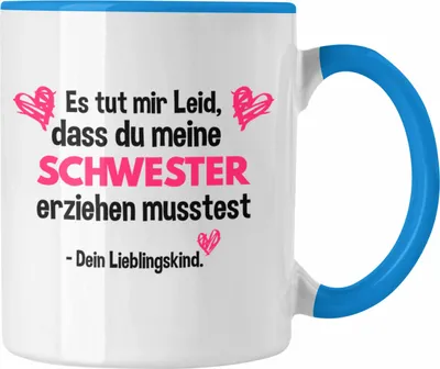 Produktbild von Trendation - Lieblingskind Muttertag Tasse Geschenk Kinder Sohn Tochter Mama Tasse mit Spruch (Blau)