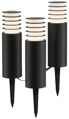 Produktbild von Brilliant G40910/06 Carosu Außenspießleuchte 3er Set Kunststoff schwarz LED integriert