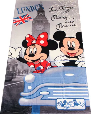 Produktbild von Disney Mickey Minnie Maus Handtuch London 70 x 140 cm, 100% Baumwolle