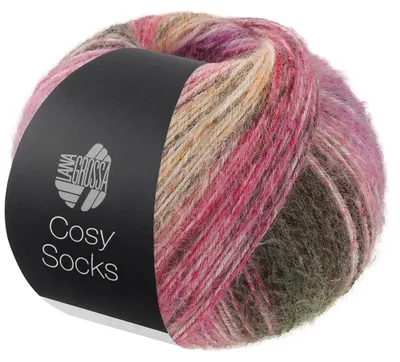Produktbild von Lana Grossa - Cosy Socks Dream 0257 rotviolet pflaume flieder terrakotta dunkelgrau grau pink safrangelb