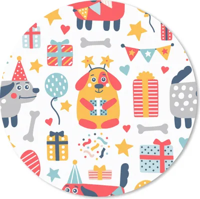 Produktbild von MuchoWow® Mauspad Mousepad Schnittmuster - Geburtstag - Hund 20x20 cm - Mousepads - Maus Mat - Pad - Mausunterlage - Schreibtischmatte