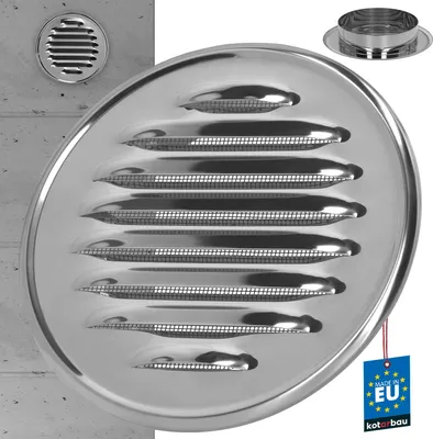 Produktbild von KOTARBAU® Lüftungsgitter Rund Abluftgitter mit Flansch Rostfrei ⌀ 125 mm