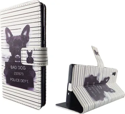 Produktbild von Handyhülle Tasche für Handy Sony Xperia XZ Böser Hund Weiß
