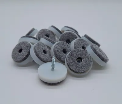 Produktbild von 16 Stk Filzgleiter Möbelgleiter Stuhlgleiter weiß mit Schraube Ø 28 mm