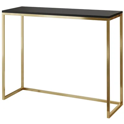 Produktbild von Furneo | Konsolentisch - 100 cm - Schwarz Matt / Gold Matt - Elegantes Design - Kompakt und Stilvoll