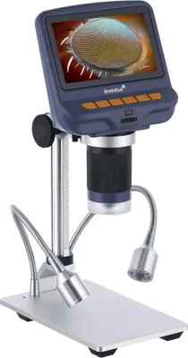 Produktbild von Levenhuk DTX RC1, Digitales Mikroskop, Blau, Grau, Metall, LCD, 10,9 cm (4.3"), MicroSD (TransFlash)