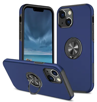 Produktbild von Smartphonica iPhone 13 Hülle mit Magnet für Autohalterung und Ringhalterung - Blau