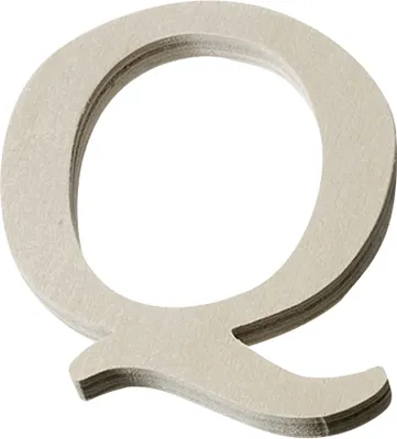 Produktbild von Holzbuchstabe Q 8x6x1cm natur Packung mit 6 Stück