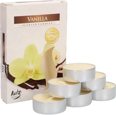 Zdjęcie produktu dla KOTARBAU® 6 swieczek zapachowych podgrzewacze wanilia Swieczki zapachowe podgrzewacze czas palenia 4 godziny