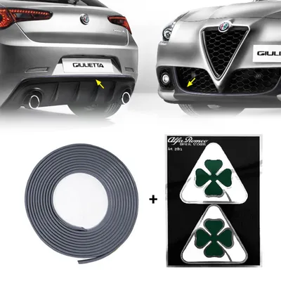 Image de Profil Argent Autocollant Plein + Carré Vert pour Alfa Romeo Giulietta