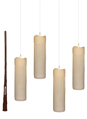 Produktbild von Schwimmende LED-Kerzen - 4x Stuck - weis - 18 x 5 cm - Zauberstab-Fernbedienung - Schwimmende Kerze