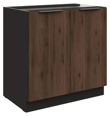 Produktbild von Küchen Unterschrank 80 cm Küche MONZA Okapi Nußbaum Küchenzeile Küchenblock