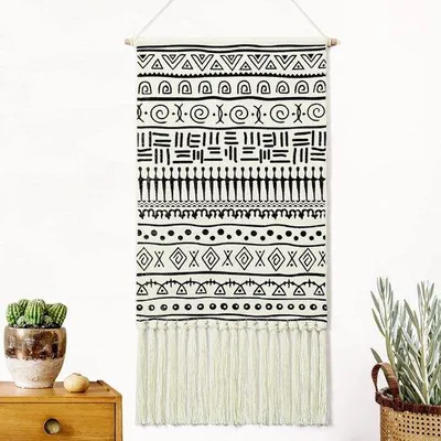 Productafbeelding van Famanu macramé wandtapijt, mystiek design - beige