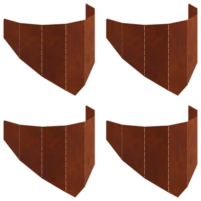 Immagine prodotto di vidaXL Bordatura per prato, 4 pezzi, 100 x 45 cm, acciaio effetto ruggine