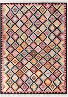 Produktbild von Hanse Home Kamal Afghan Kelim Teppich Zara Schwarz Multifarben