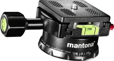 Produktbild von Mantona Panoramakopf aus Aluminium, Panorama Stativkopf für 360° Panoramaaufnahmen, Kugelkopf mit Schnellwechselplatte Arca Swiss kompatibel, perfektes Kamerazubehör