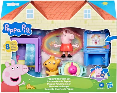 Zdjęcie produktu dla Zestaw „Sypialnia Peppy” z serii „Świnka Peppa” zawierający 1 figurkę i 7 akcesoriów