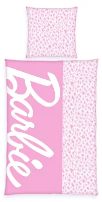 Produktbild von Herding Renforcé Bettwäsche 2 tlg. 135x200cm Barbie Rosa Weiß Leo Reißverschluss