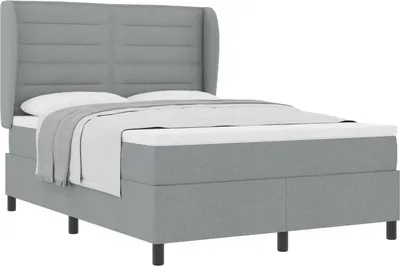 Immagine prodotto di vidaXL Letto a molle con materasso grigio chiaro 160 x 200 cm in tessuto