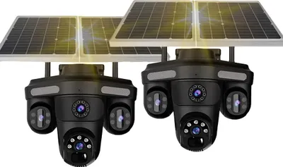 Obrázok produktu pre Solárna bezpečnostná kamera, 360° pokrytie, technológia nočného videnia, 2 kamery