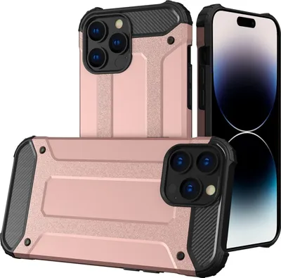Produktbild von Mobigear Outdoor iPhone 14 Pro Max Hülle Hardcase Backcover Stoßfest - Roségold