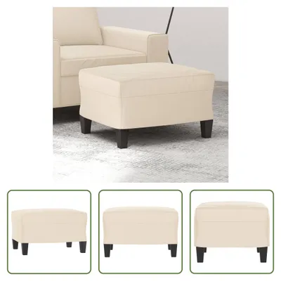 Productafbeelding van De Living Store voetenbank, beige, 60x50x41 cm, microvezelstof