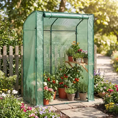 Produktbild von Foliengewächshaus Gewächshaus Treibhaus Tomatengewächshaus Tomatenhaus 130x70x170cm Frühbeet für Gemüse, Blumen, Obst, Garten Gewächshausfolie