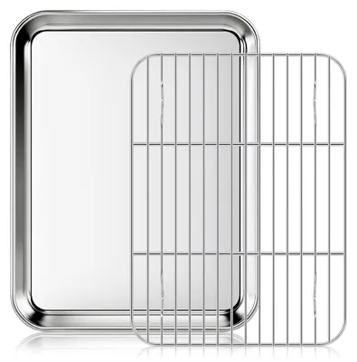Productafbeelding van RVS Bakplaat met Rooster 26,5 x 20,5 cm