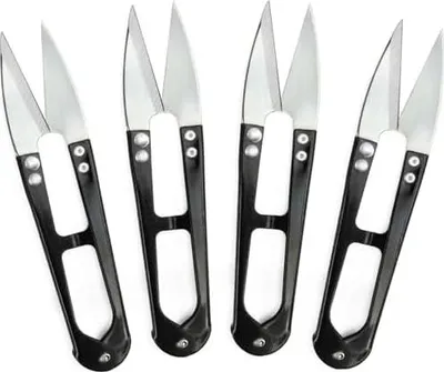 Produktbild von 4 Stück Schneiderschere, Nahttrenner Edelstahl Universell Präzises Abtrennen von Faden und Garn zum Basteln für Kreuzstichschneider zum Sticken Stoff Fadenschneiden Werkzeug zum Nhen