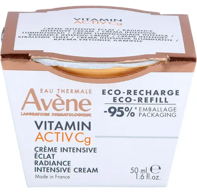 Produktbild von Avène Eau Thermale Vitamin Activ Cg Radiance Intensiv-Creme mildert Falten, steigert die Ausstrahlung der Haut und reduziert Pigmentflecken Nachfüllpackung, 50 ml Creme