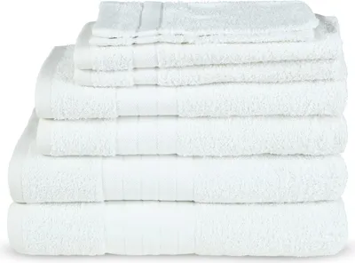 Productafbeelding van Good Morning Badgoedset 100% katoen - white - 8 delig