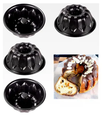 Produktbild von 4 Stück Mini Gugelhupfform 12 cm Rund Kuchenform Klein mit Antihaftbeschichtung für Gugelhupf, Kuchen, Muffin, Cupcake