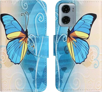 Produktbild von Motorola Moto G05 / E15 Hülle - Coverup Klapphülle - Blauer Schmetterling