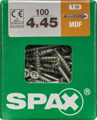 Produktbild von Spax Faserplattenschrauben 4.0 x 45 mm TX 15 - 100 Stk.